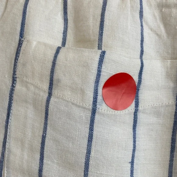 J. Crew New Soleil pant in striped linen Small Cream and Blue Striped Garment - Picture 7 of 9